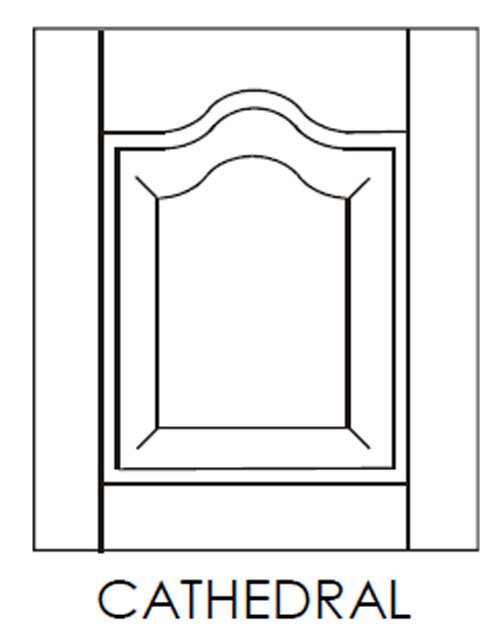 Wood cabinet doors design choice Cathedral door